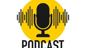 Podcast. Badge, icon stamp logo Vector stock illustration